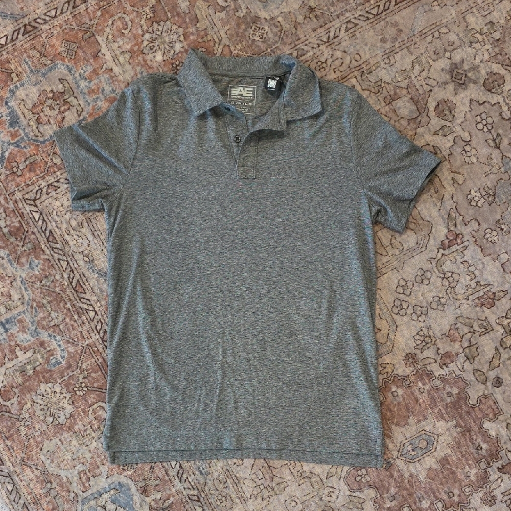 American Eagle Outfitters Grey Heather Polo Shirt